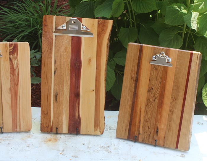 Custom made wooden clipboards by Lutefisk Woodworking in Port Edwards, WI