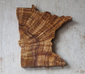 Custom Wooden State of Minnesota cutout by Lutefisk Woodworking handmade in Port Edwards, WI