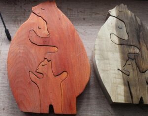 Custom made wooden bear family puzzles by Lutefisk Woodworking in Port Edwards, WI