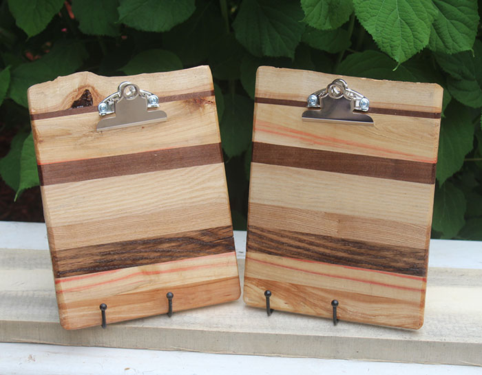 Custom made wooden clipboards by Lutefisk Woodworking in Port Edwards, WI